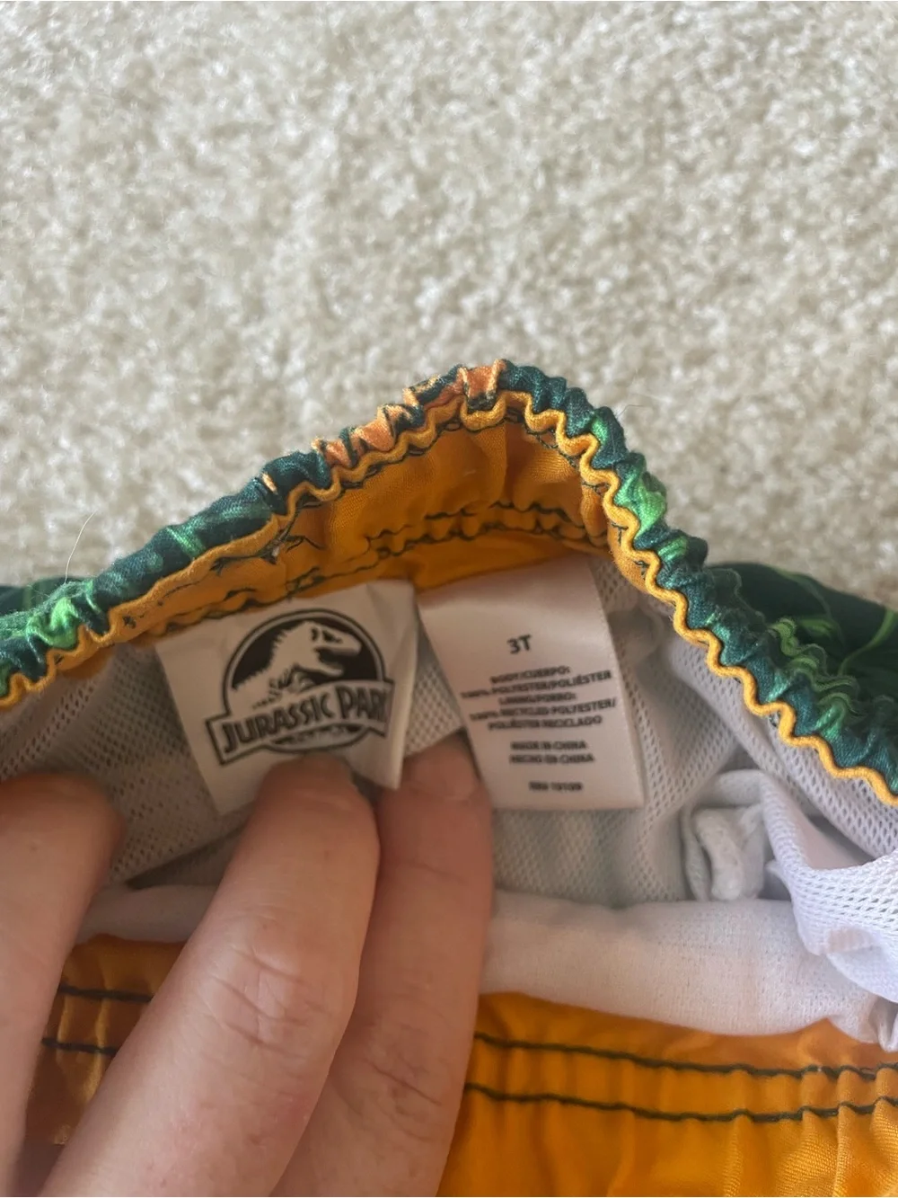 Jurassic Park 2 piece lined swim set. Boy size 3T
